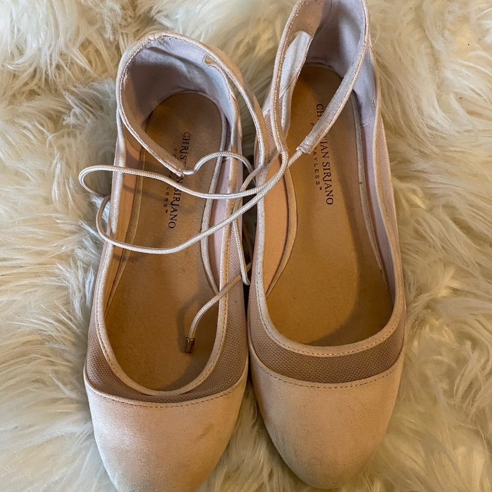 Christian Siriano ankle lace flats